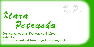 klara petruska business card